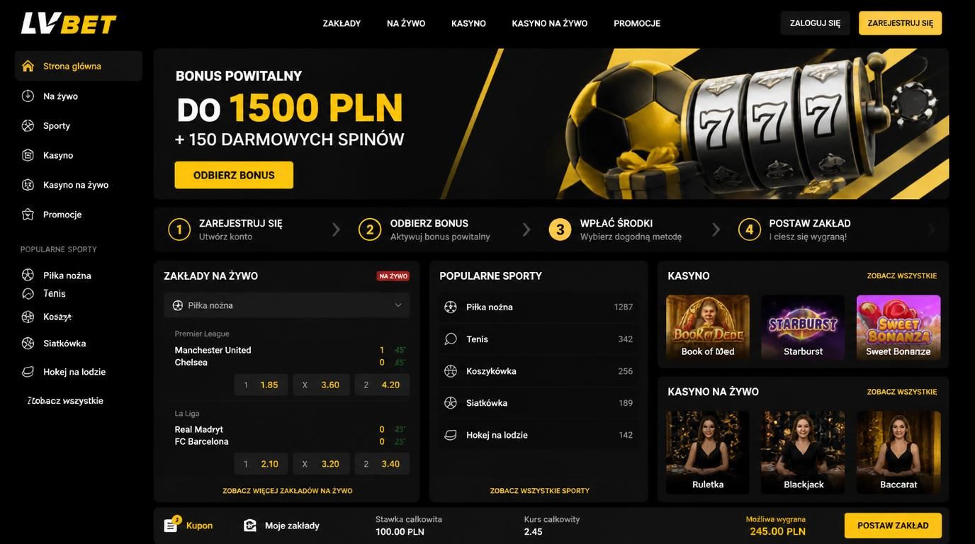 Bonus, rynki i łatwe startowanie w Lvbet Casino