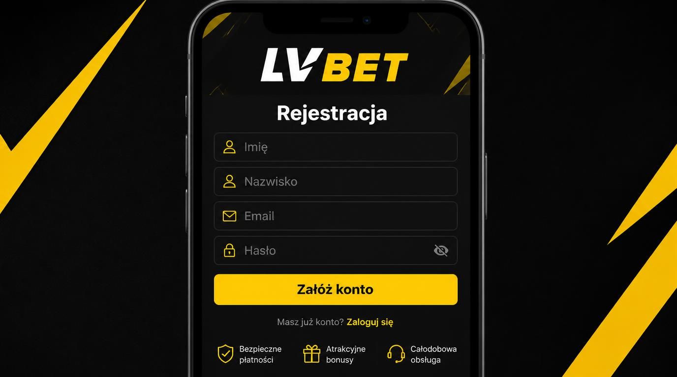 Widok formularza rejestracji w LVbet Casino na smartfonie, z polami do uzupełnienia.